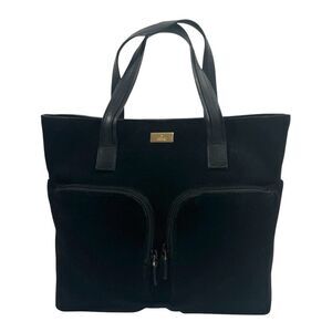 Gucci Authentic w serial # Vintage Suede Leather Strap Black Handbag Tote